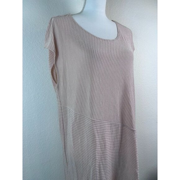 Chico's Travelers women's size 3 or large pink cap sleeve tunic top shimmer - Picture 2 of 7